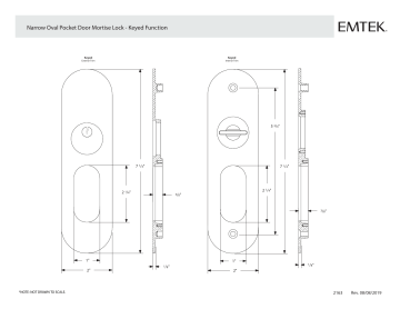 Emtek Narrow Oval Pocket Door Mortise Locks Specifications | Manualzz