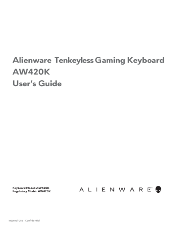 Alienware AW420K Tenkeyless Gaming Keyboard User's Guide | Manualzz