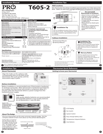 Pro1 T605-2 Installation Manual | Manualzz