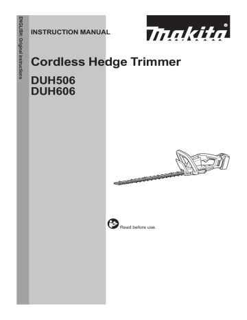 Makita DUH606 Cordless Hedge Trimmer Instruction manual | Manualzz