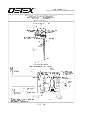 Detex DTX-1100 Installation Instructions | Manualzz