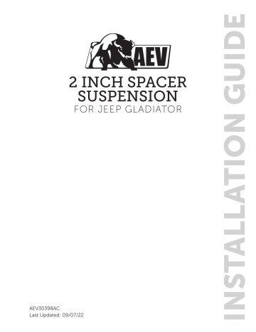 AEV JT 2″ Spacer Lift Kit Installation Guide | Manualzz