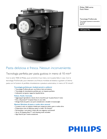 Philips HR2665/96 7000 series Pasta Maker Scheda tecnica del prodotto