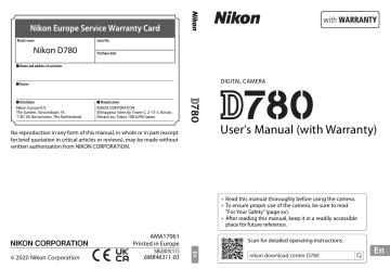 Nikon D780 User Manual | Manualzz