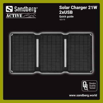 Sandberg 420-70 Solar Charger 21W 2xUSB Quick Guide | Manualzz