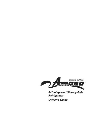 Amana S148DA03-P1305601W Side-By-Side Refrigerator Owner's Manual | Manualzz