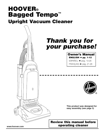 Hoover U5140-900 Vacuum Owner's Manual | Manualzz