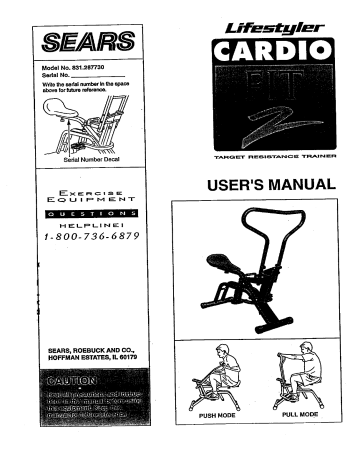 Weslo Cardio Glide Plus 975 | English Manual