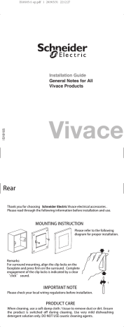 Schneider Electric Vivace- Socket-outlet Instruction Sheet | Manualzz