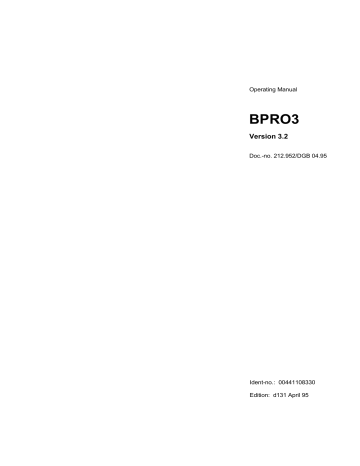 Schneider Electric BPRO3 V3.2 User Guide | Manualzz