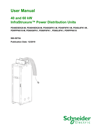 Schneider Electric 40 and 60 kW InfraStruxure™ Power Distribution Units User Manual | Manualzz