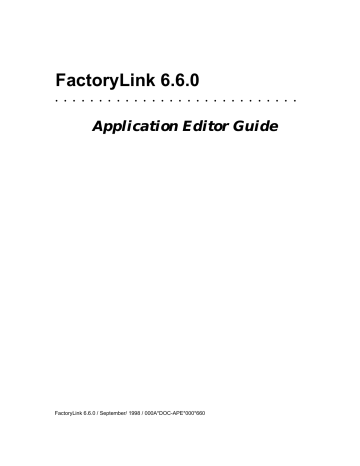 Schneider Electric Application Editor, FactoryLink (6.5.0) User Guide | Manualzz