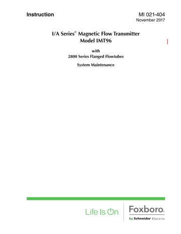 Schneider Electric I/A Series Magnetic Flow Transmitter Model IMT96 ...