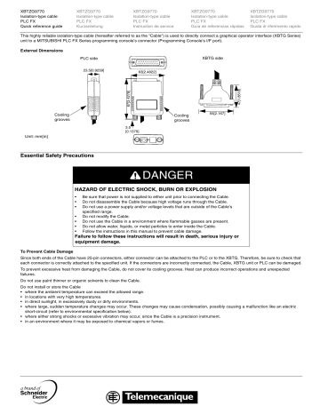 Schneider Electric XBTZG9770 Isolation-type cable Instruction Sheet | Manualzz