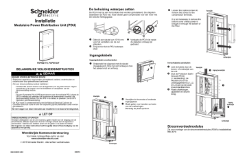 Schneider Electric Modular Power Distribution Gebruikershandleiding | Manualzz