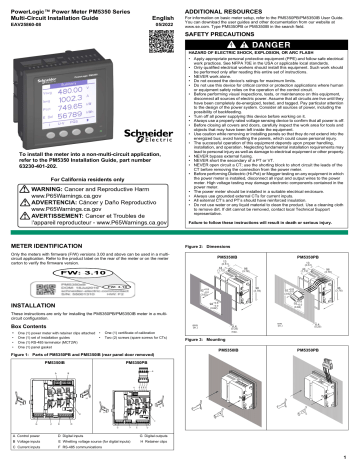 Schneider Electric PowerLogic™ PM5350 series Instruction Sheet | Manualzz