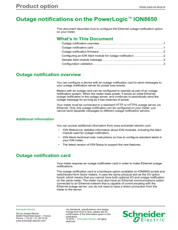 Schneider Electric PowerLogic ION8650 Instruction Sheet | Manualzz