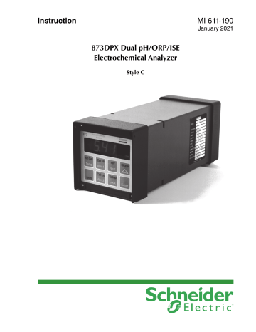 Schneider Electric 873DPX Dual pH/ORP/ISE Electrochemical Analyzers Style C Instruction Sheet | Manualzz