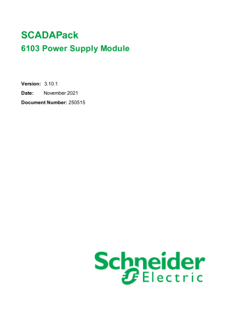 Schneider Electric 6103 Power Supply Module User Guide | Manualzz