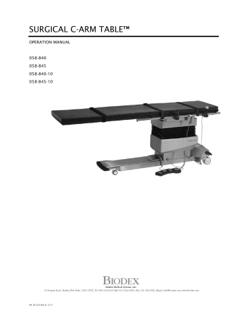 Biodex Surgical C-Arm Table Operation Manual | Manualzz