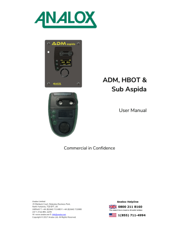 ANALOX ADM, HBOT, Sub Aspida User Manual | Manualzz