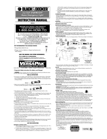 Black Decker STORMLIGHT VP215 VP215 Instruction manual Manualzz