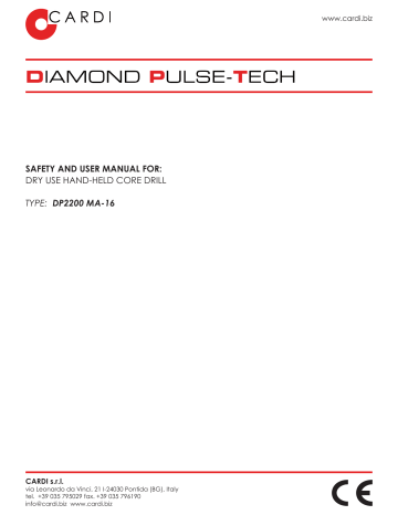 Cardi DP2200 MA-16 Safety And Users Manual | Manualzz
