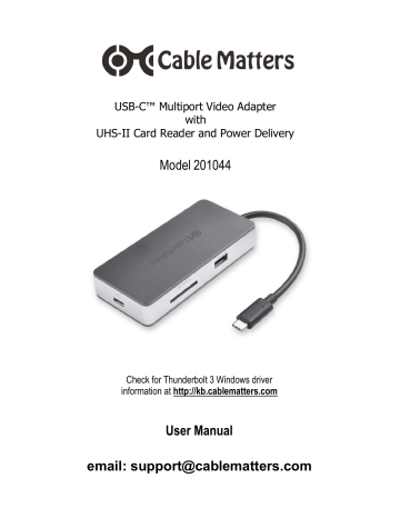 cable matters 201044 User Manual | Manualzz
