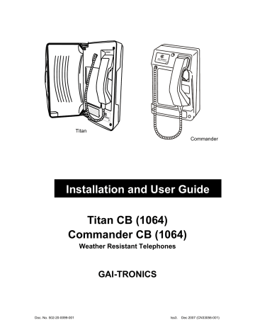 GAI-Tronics Commander CB, Titan CB Installation And User Manual | Manualzz