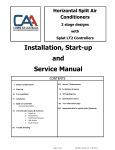 CAA HIA055R3AA Installation, Start-Up And Service Manual