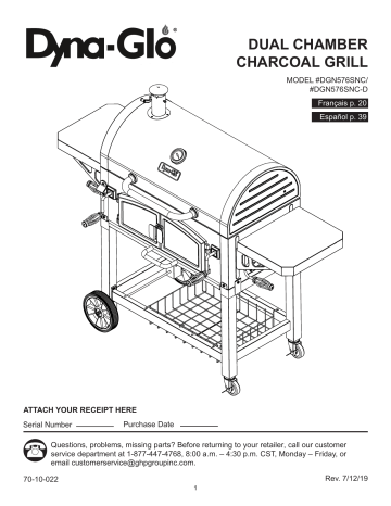 Dyna-Glo DGN576SNC-D Heavy-Duty Extra-Large Dual Chamber Charcoal Grill ...