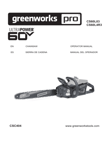Greenworks 1321002VK PRO 60-Volt Cordless Brushless 18 in. Chainsaw/450 CFM Blower/10 in. Pole Saw Combo Kit (3-Tool) Use and Care Manual | Manualzz