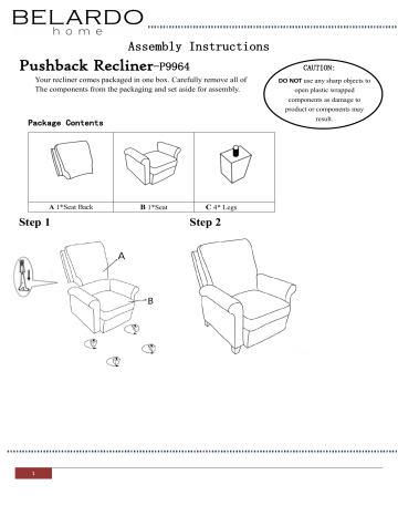 GOOD & GRACIOUS P9964TAN Tan Recliner Chair Modern Reclining Sofa User guide | Manualzz