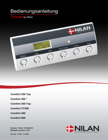 nilan 7113F, 7113HF, CTS 602, Comfort 600 Bedienungsanleitung | Manualzz