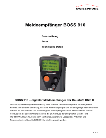SwissPhone BOSS 910 Beschreibung | Manualzz