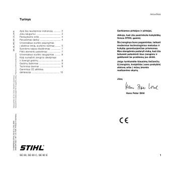 Stihl SE 60 Instruction Manual Manualzz