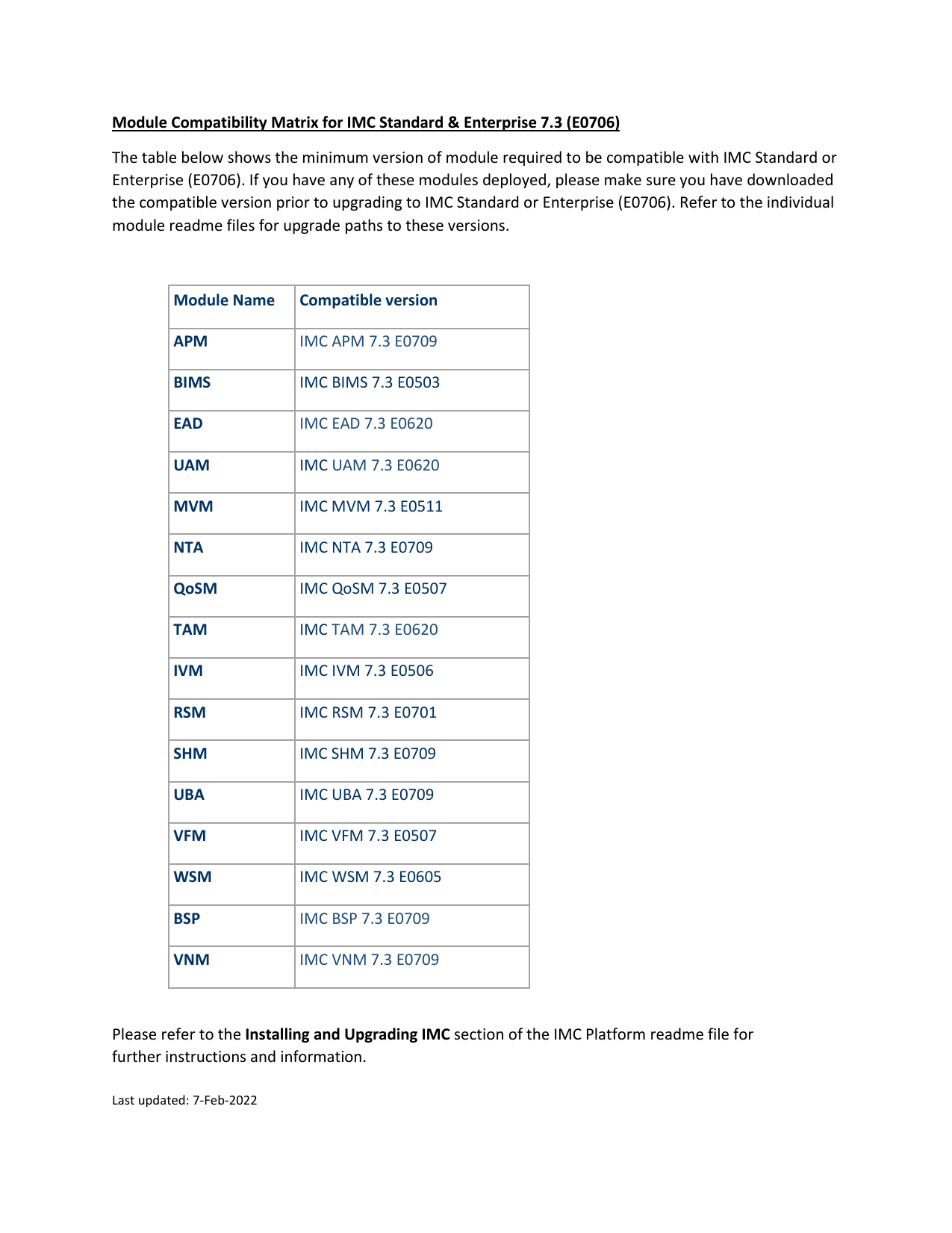 Aruba Module Compatibility Matrix User Guide Manualzz