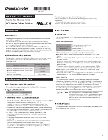 Oriental Motor NXD75-S Servo Motor Driver Operating Manual | Manualzz