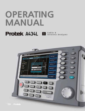 Protek A434L 4GHz Cable & Antenna Analyzer Operating Manual | Manualzz