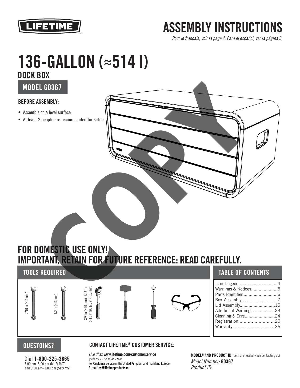 Lifetime Modern Outdoor Storage Deck Box (136 Gallon) 60367