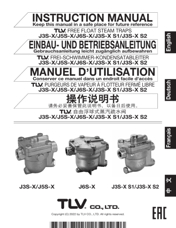 TLV J6S-X Manual | Manualzz