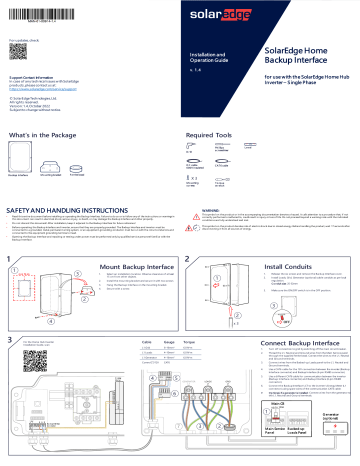 SolarEdge Backup Interface Installation Guide | Manualzz