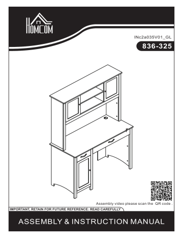 HOMCOM 836-325CF Computer Desk User Guide | Manualzz