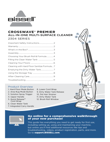 Bissell 23049 CrossWave Premier Multi-Surface Wet Dry Vacuum Product ...