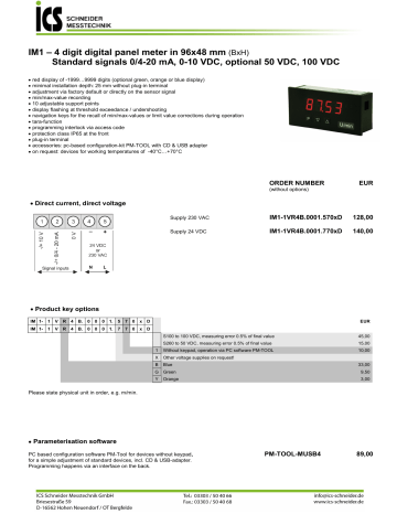 Ics Digital Indicator Im Standard Signals Datasheet Manualzz