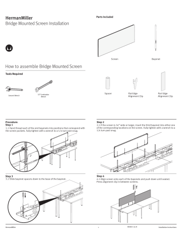 Herman Miller OE1 Workspace Collection Product Instructions | Manualzz