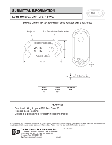 Ford Meter Box LYL-T Lock Lid Specification | Manualzz