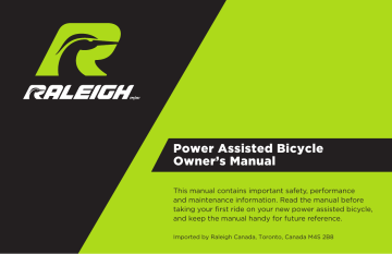 RALEIGH Transit Urban Electric Bike Owner Manual | Manualzz