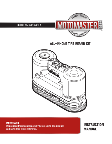 MotoMaster Pro+ Inflator & Tire Repair Kit Owner Manual | Manualzz