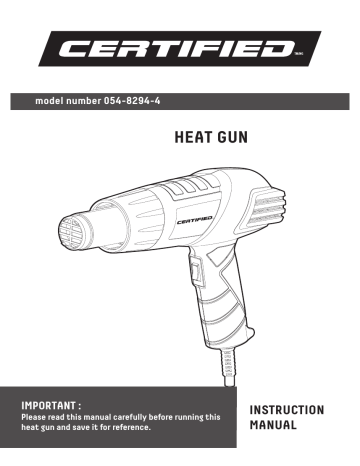 Certified PHG120AU 12.5A Corded Variable Temperature Heat Gun